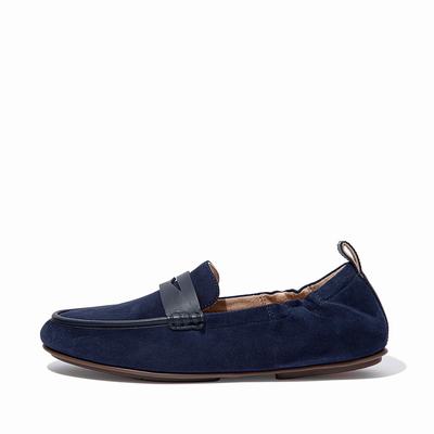 Fitflop Allegro Suede Penny - Flache Schuhe Damen - Navy (QGE320741)